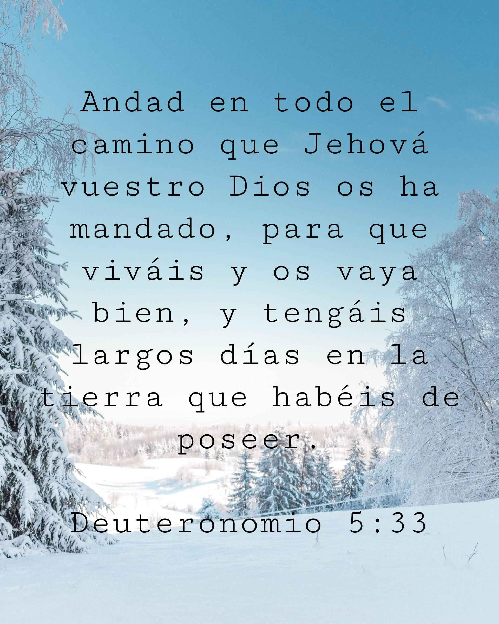 Andad en todo el camino que Jehová vuestro Dios os ha mandado, para que viváis y os vaya bien, y tengáis largos días en la tierra que habéis de poseer.