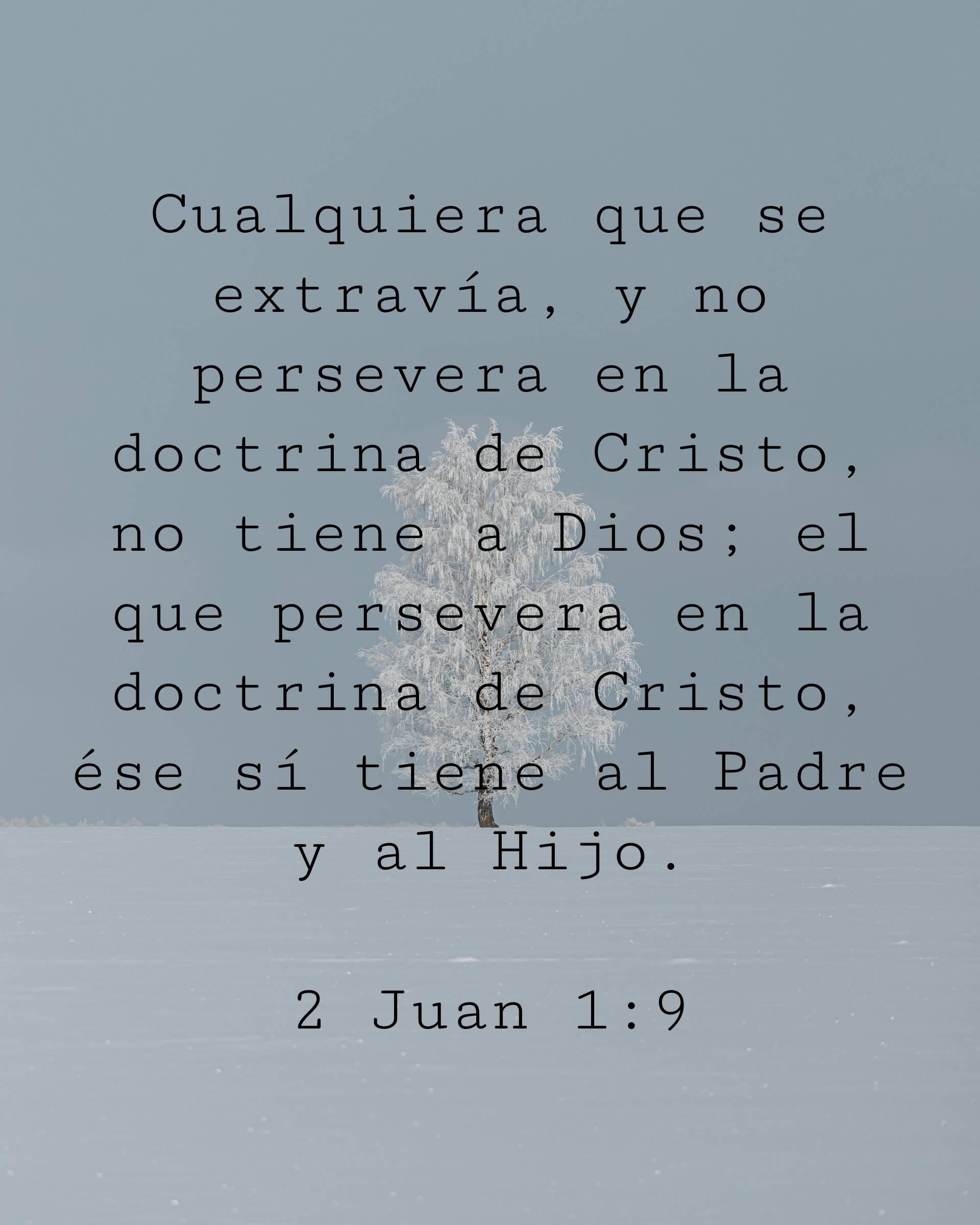 Cualquiera que se extravía, y no persevera en la doctrina de Cristo, no tiene a Dios; el que persevera en la doctrina de Cristo, ése sí tiene al Padre y al Hijo.