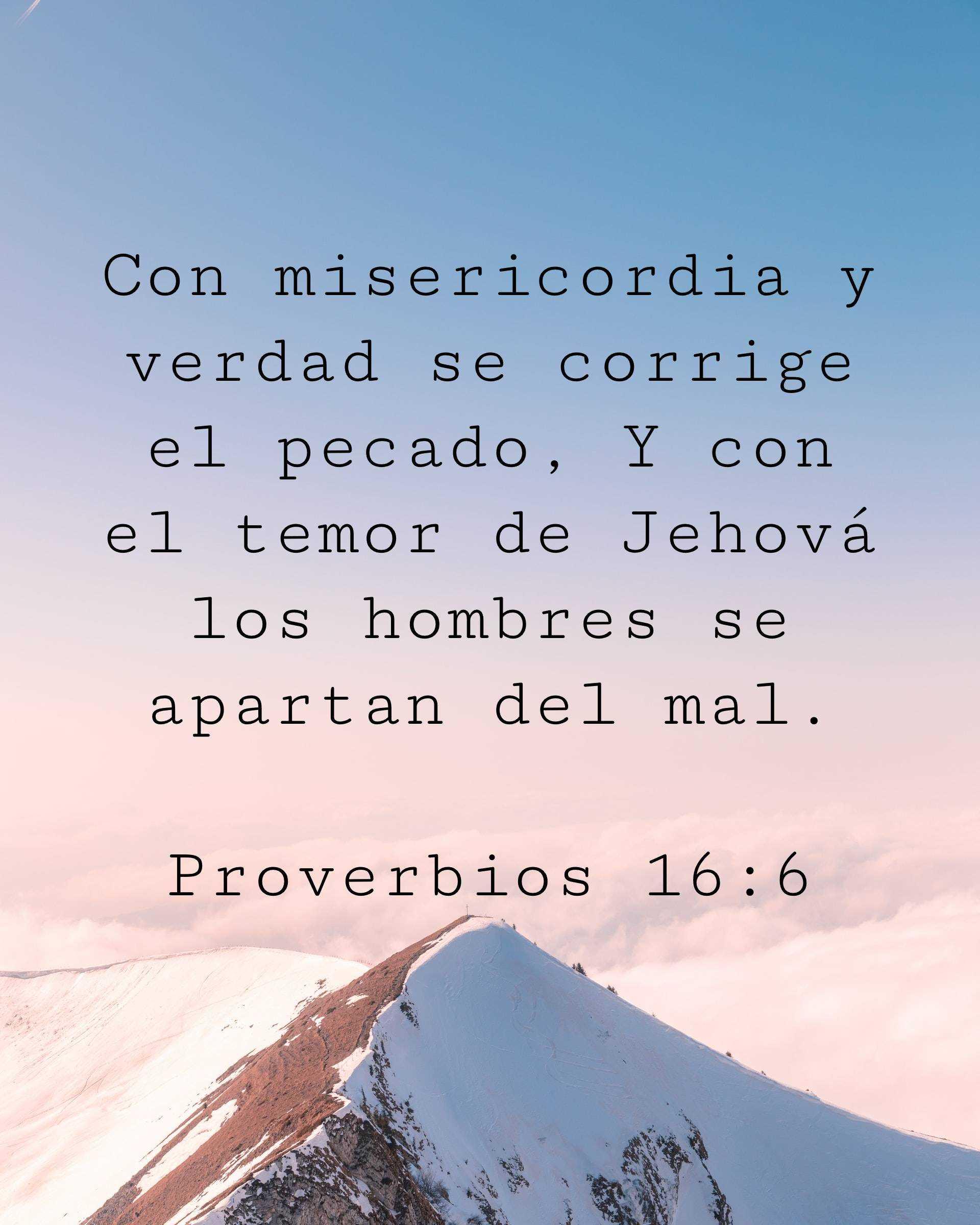Con misericordia y verdad se corrige el pecado, Y con el temor de Jehová los hombres se apartan del mal.