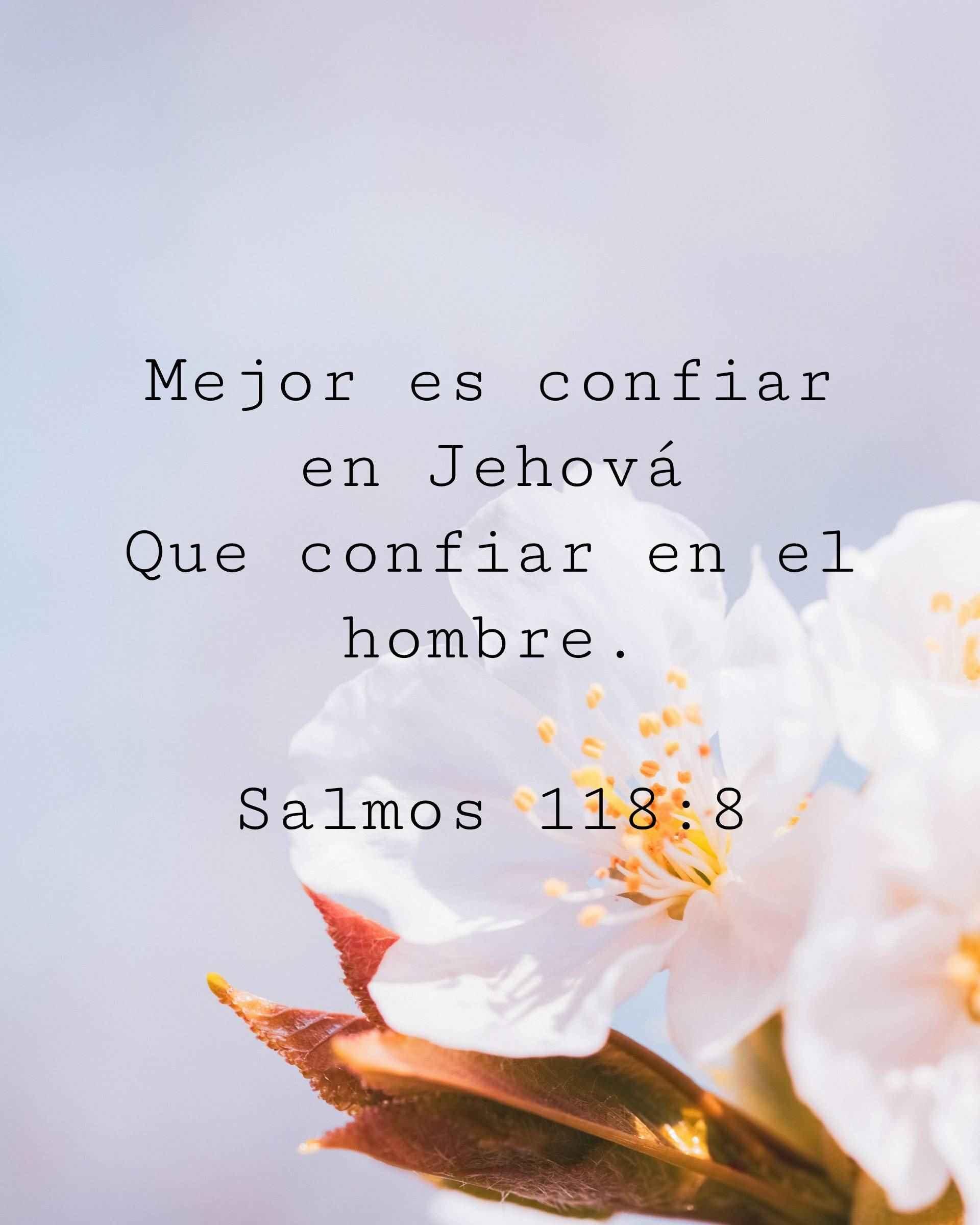 Mejor es confiar en Jehová Que confiar en el hombre.