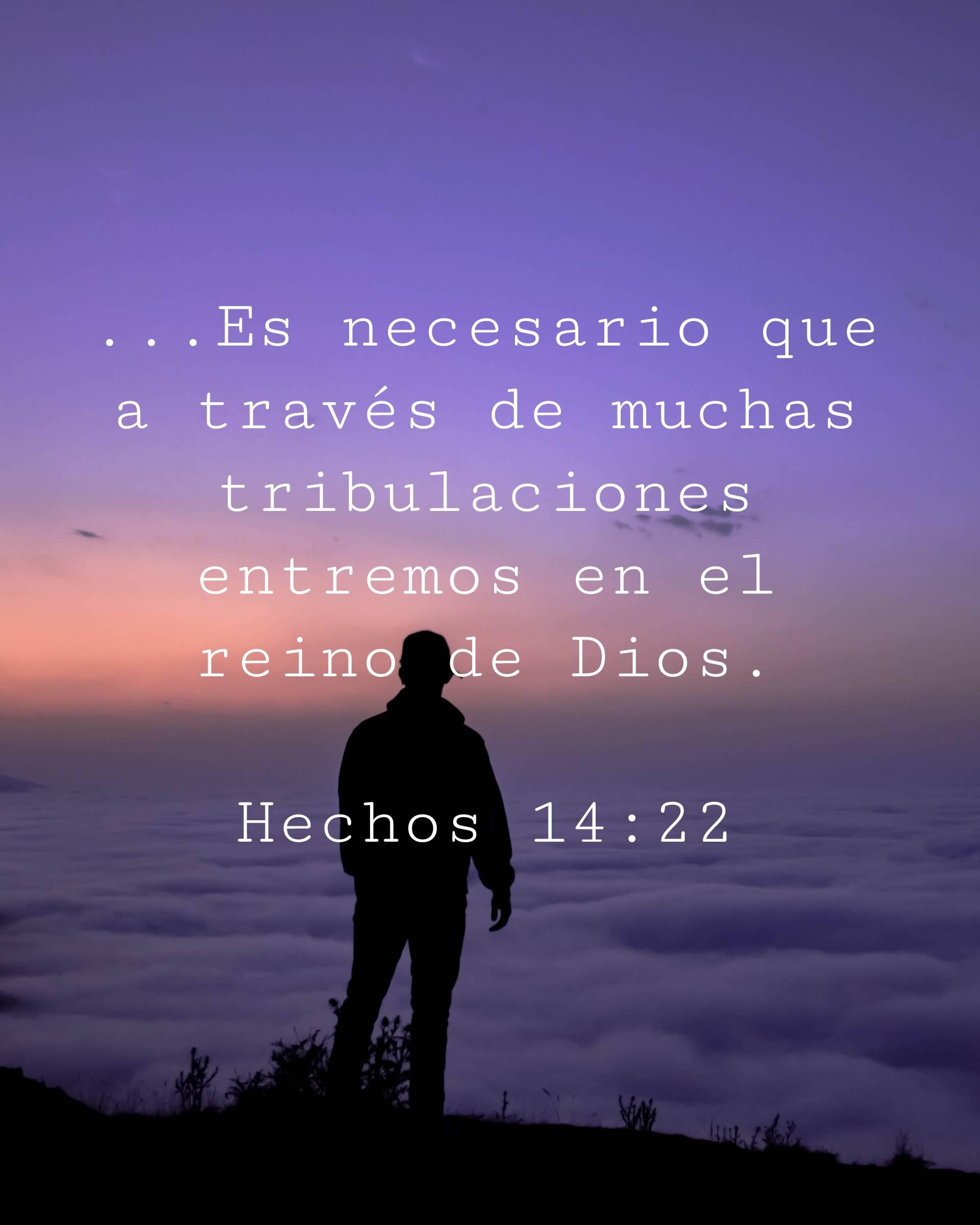 ...Es necesario que a través de muchas tribulaciones entremos en el reino de Dios.