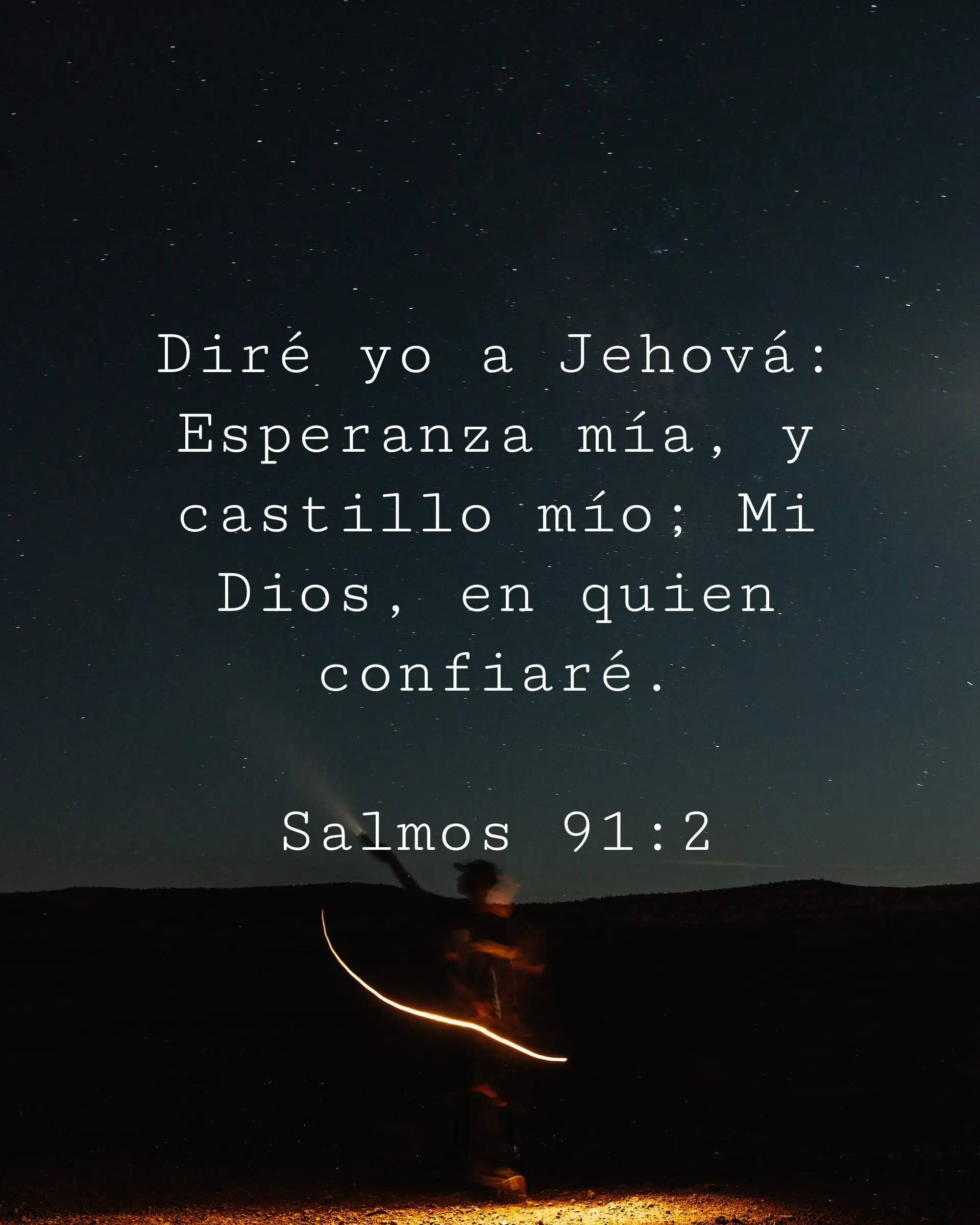 Diré yo a Jehová: Esperanza mía, y castillo mío; Mi Dios, en quien confiaré.