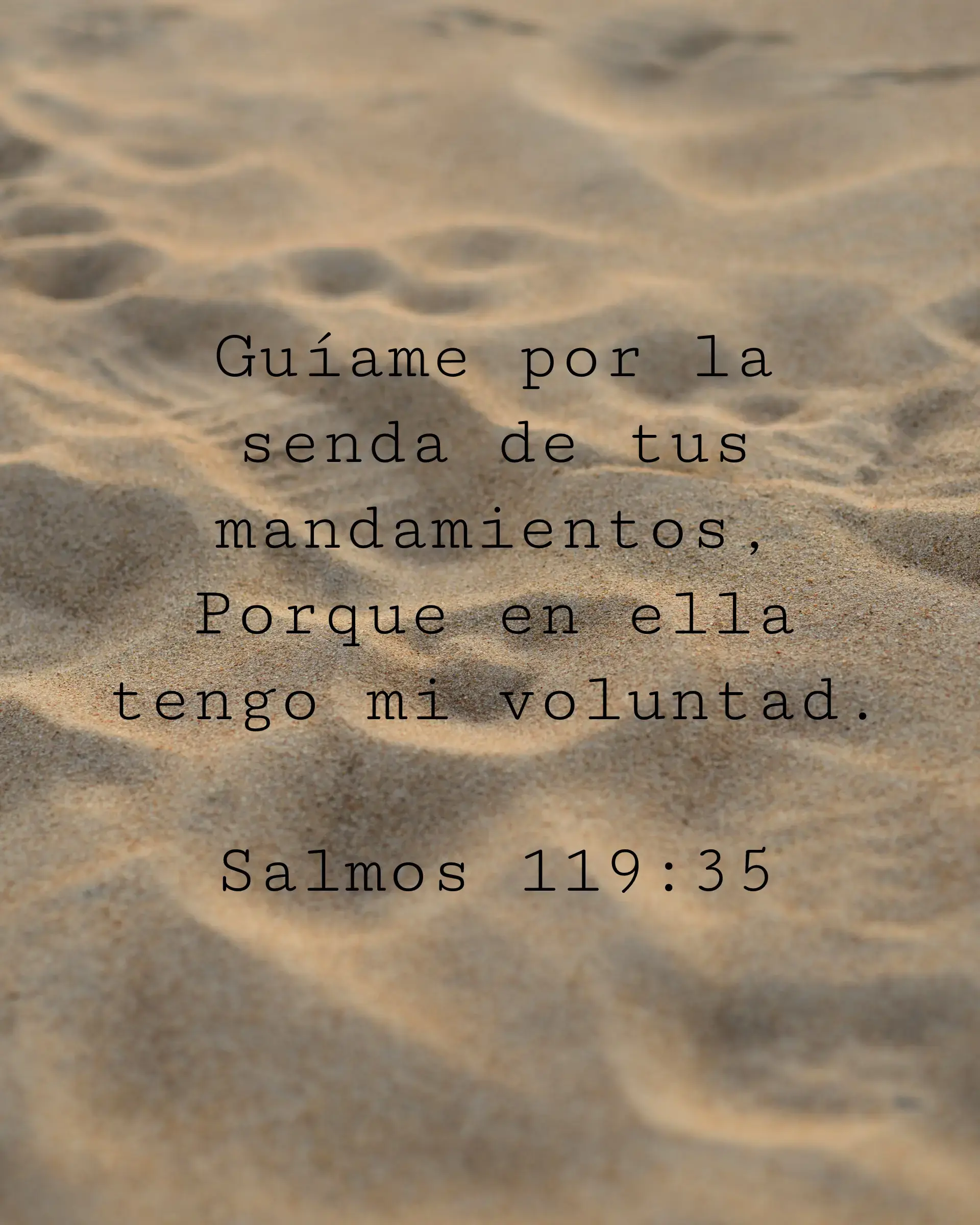 Guíame por la senda de tus mandamientos, Porque en ella tengo mi voluntad.