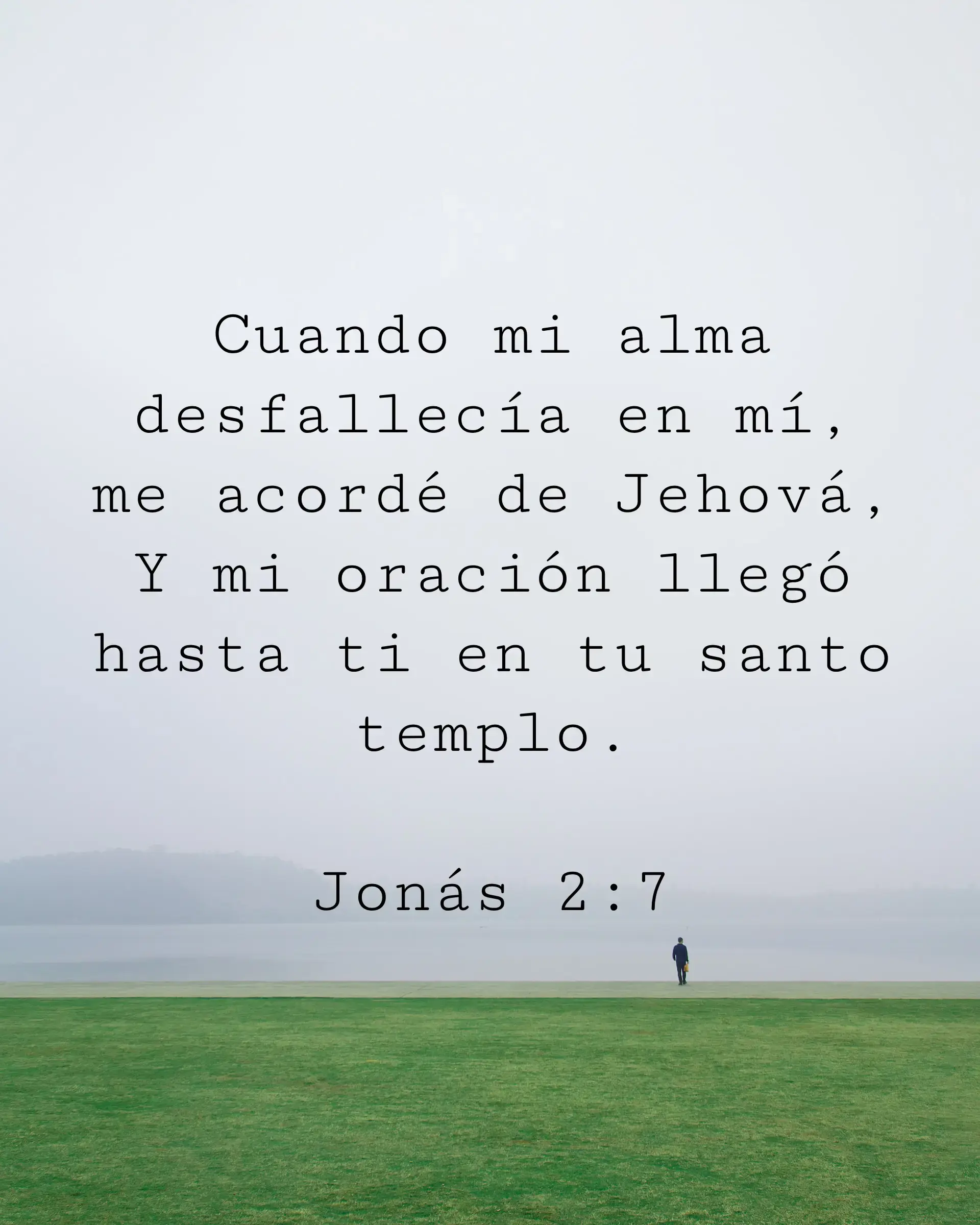 Cuando mi alma desfallecía en mí, me acordé de Jehová, Y mi oración llegó hasta ti en tu santo templo.