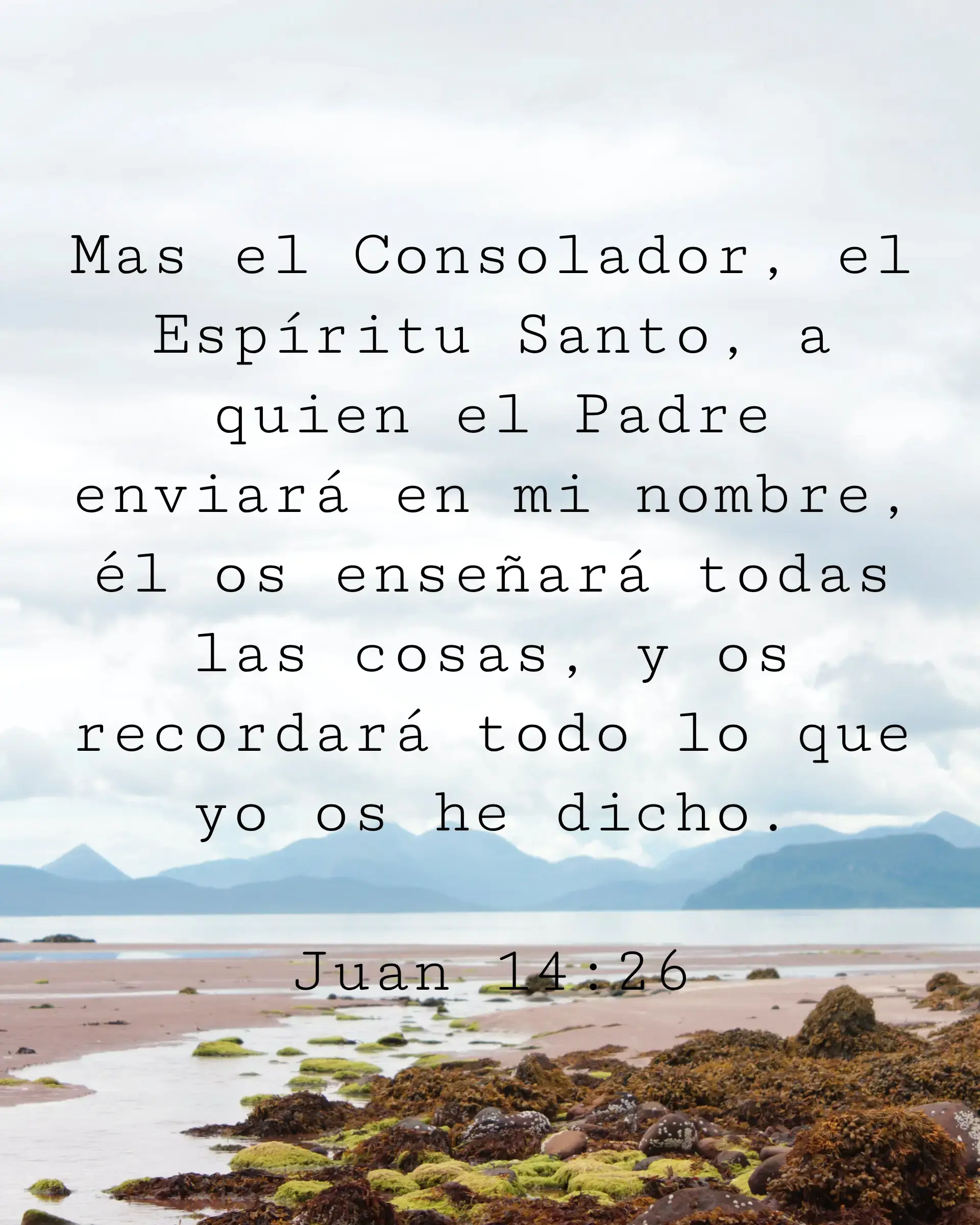 Mas el Consolador, el Espíritu Santo, a quien el Padre enviará en mi nombre, él os enseñará todas las cosas, y os recordará todo lo que yo os he dicho.