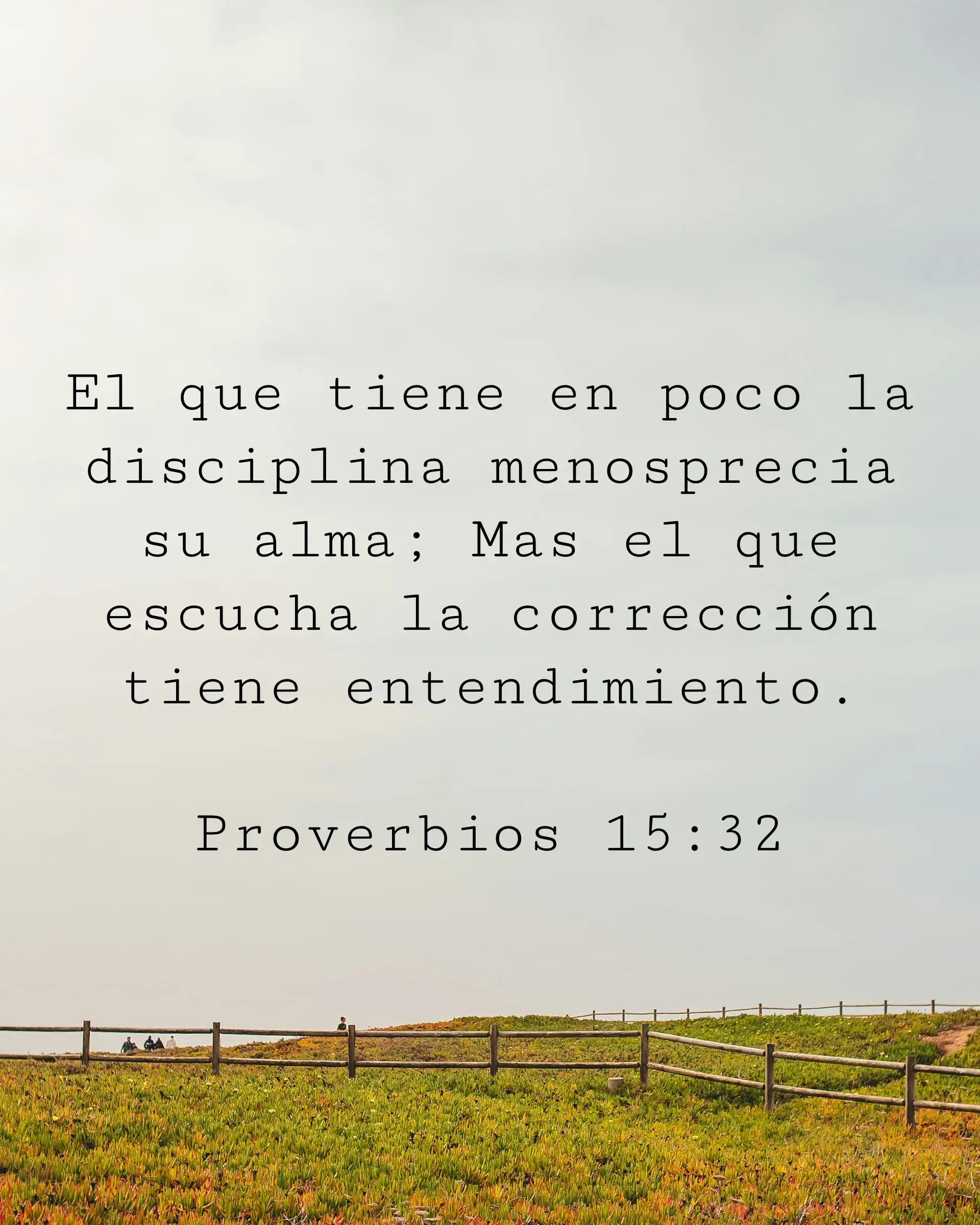 El que tiene en poco la disciplina menosprecia su alma; Mas el que escucha la corrección tiene entendimiento.