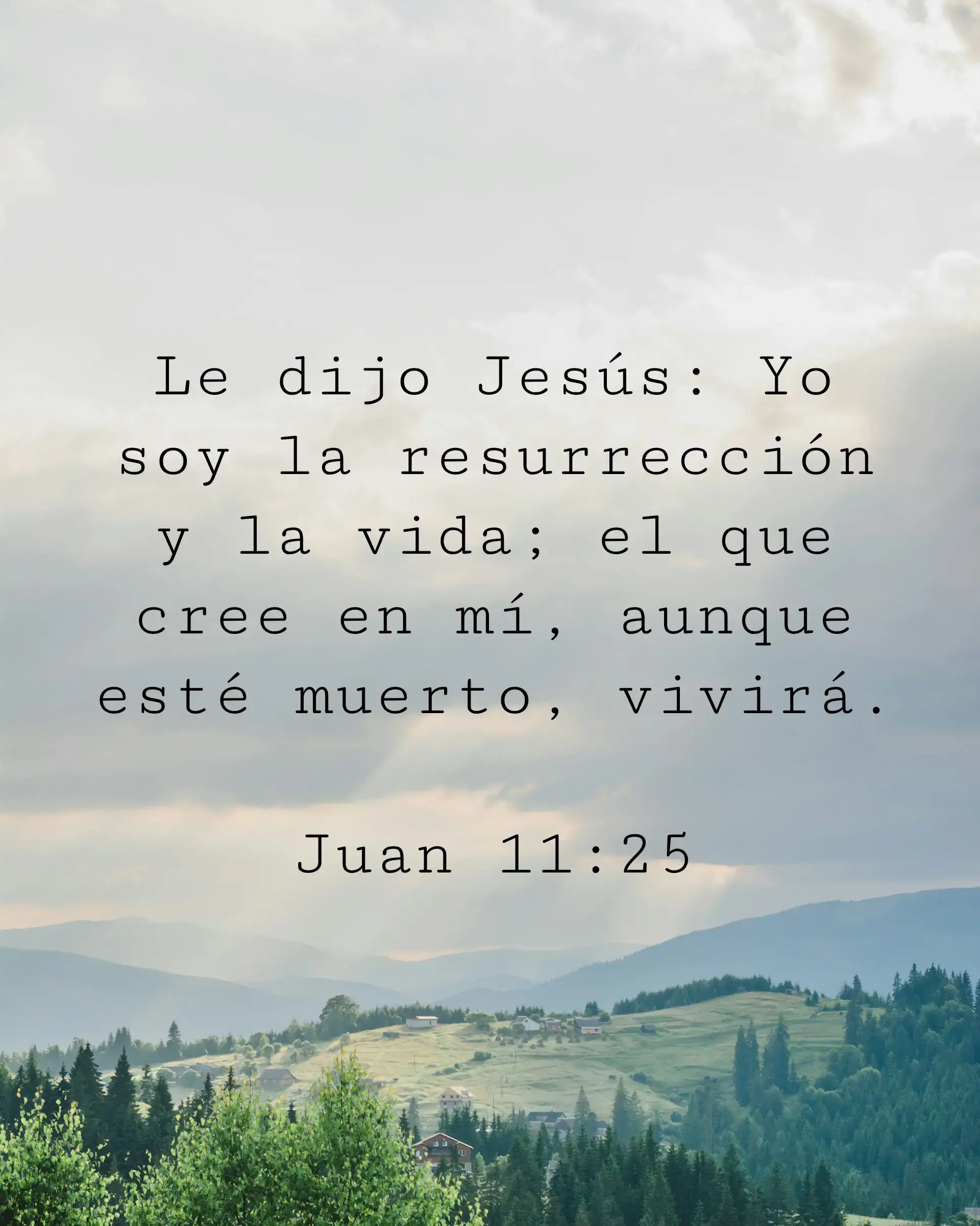 Le dijo Jesús: Yo soy la resurrección y la vida; el que cree en mí, aunque esté muerto, vivirá.