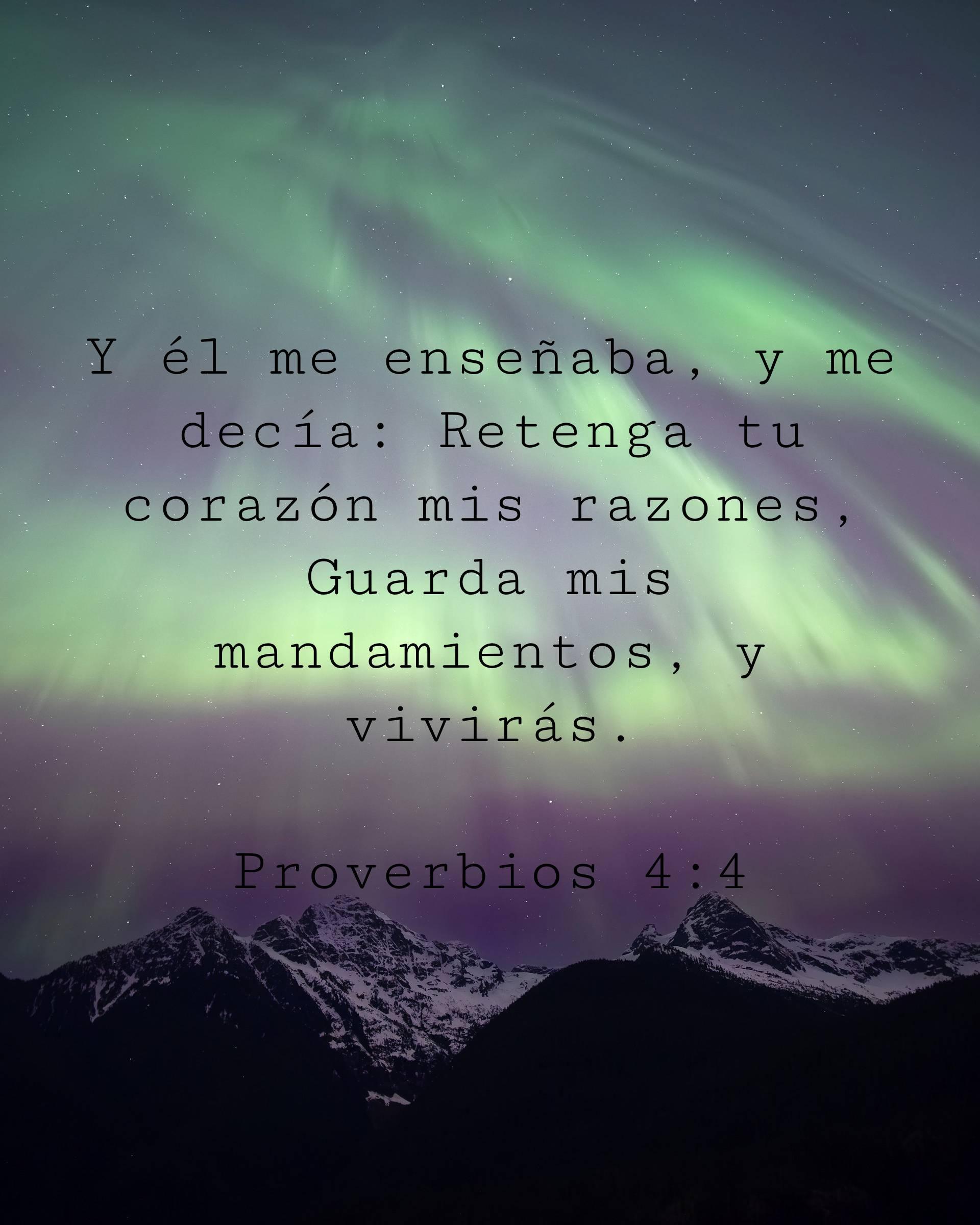 Y él me enseñaba, y me decía: Retenga tu corazón mis razones, Guarda mis mandamientos, y vivirás.