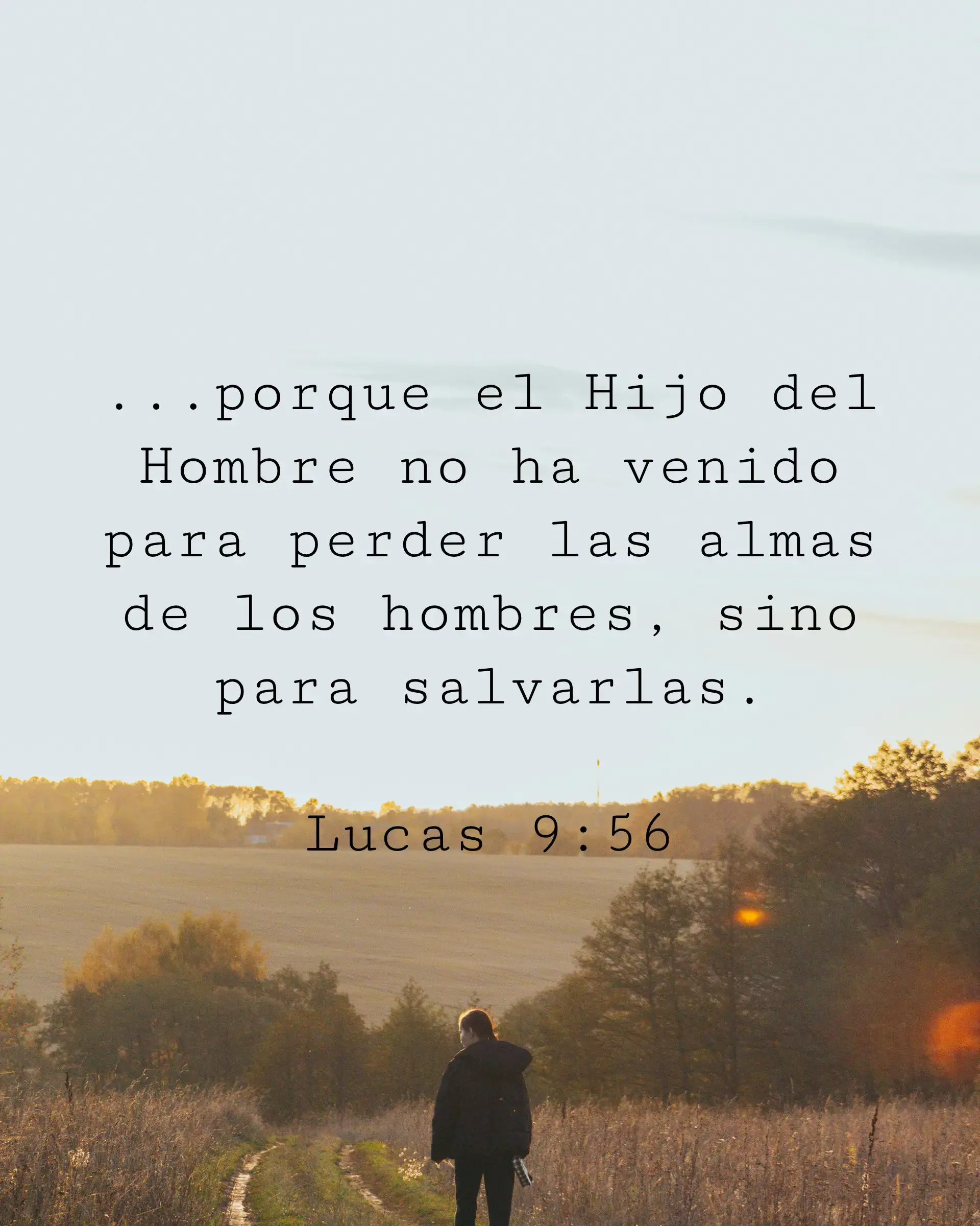porque el Hijo del Hombre no ha venido para perder las almas de los hombres, sino para salvarlas.