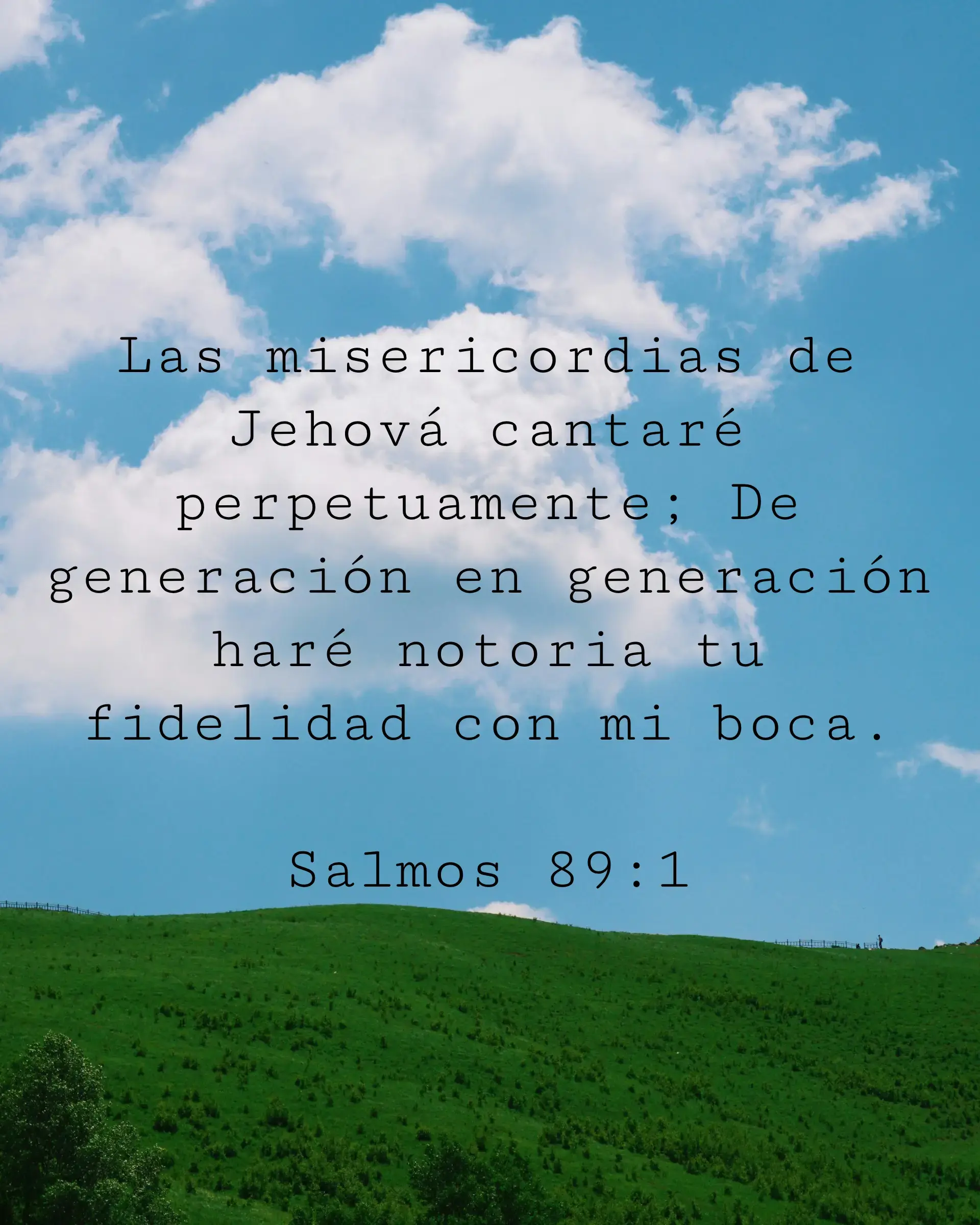 Las misericordias de Jehová cantaré perpetuamente; De generación en generación haré notoria tu fidelidad con mi boca.