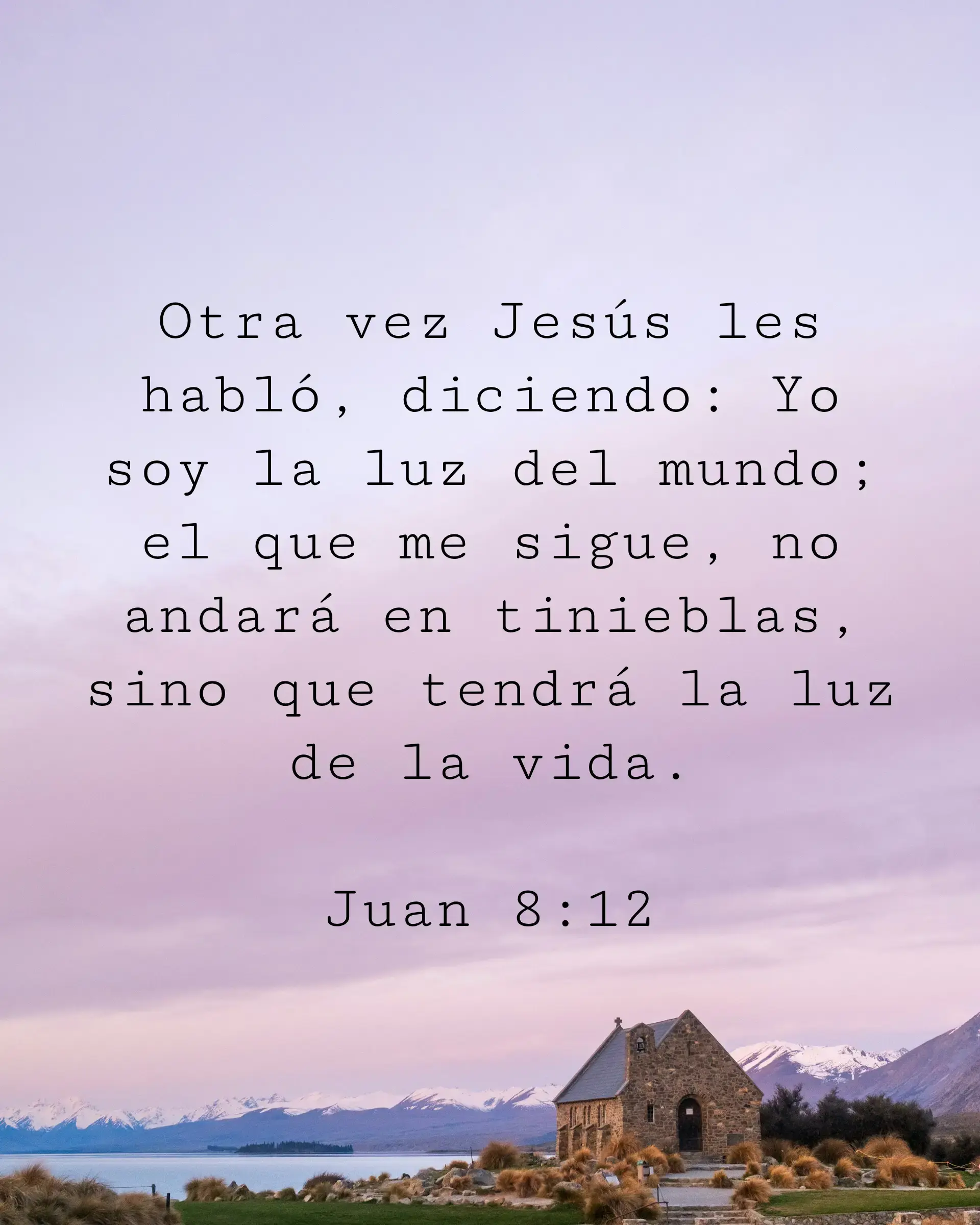 Otra vez Jesús les habló, diciendo: Yo soy la luz del mundo; el que me sigue, no andará en tinieblas, sino que tendrá la luz de la vida.