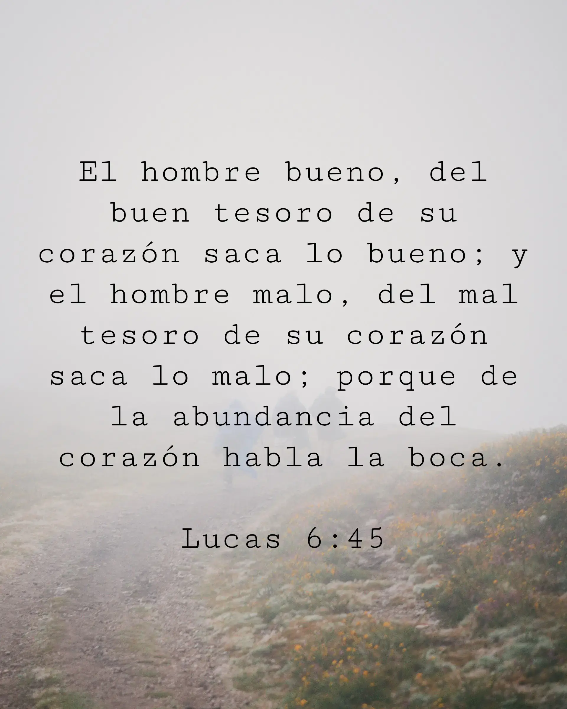 El hombre bueno, del buen tesoro de su corazón saca lo bueno; y el hombre malo, del mal tesoro de su corazón saca lo malo; porque de la abundancia del corazón habla la boca.