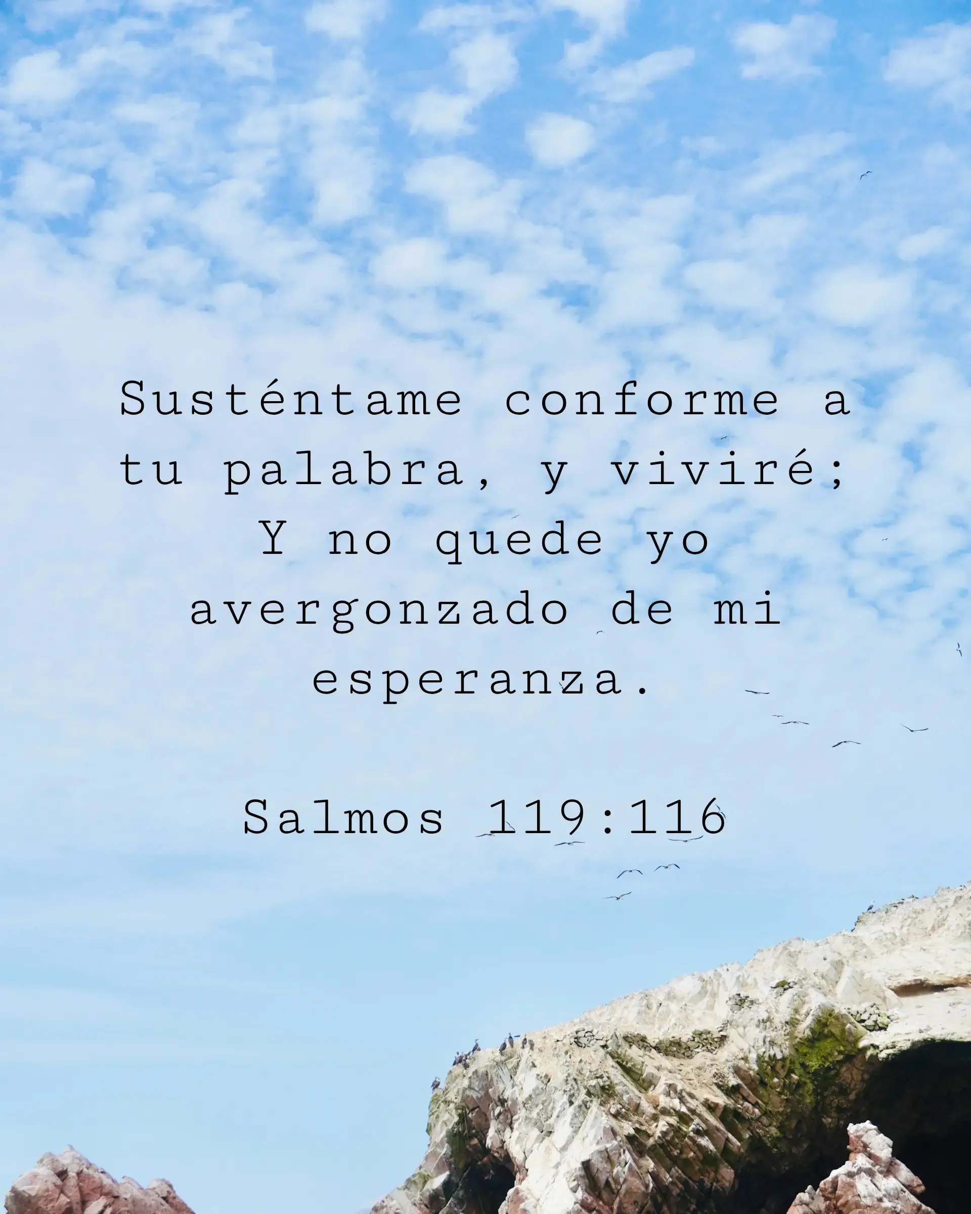 Susténtame conforme a tu palabra, y viviré; Y no quede yo avergonzado de mi esperanza.
