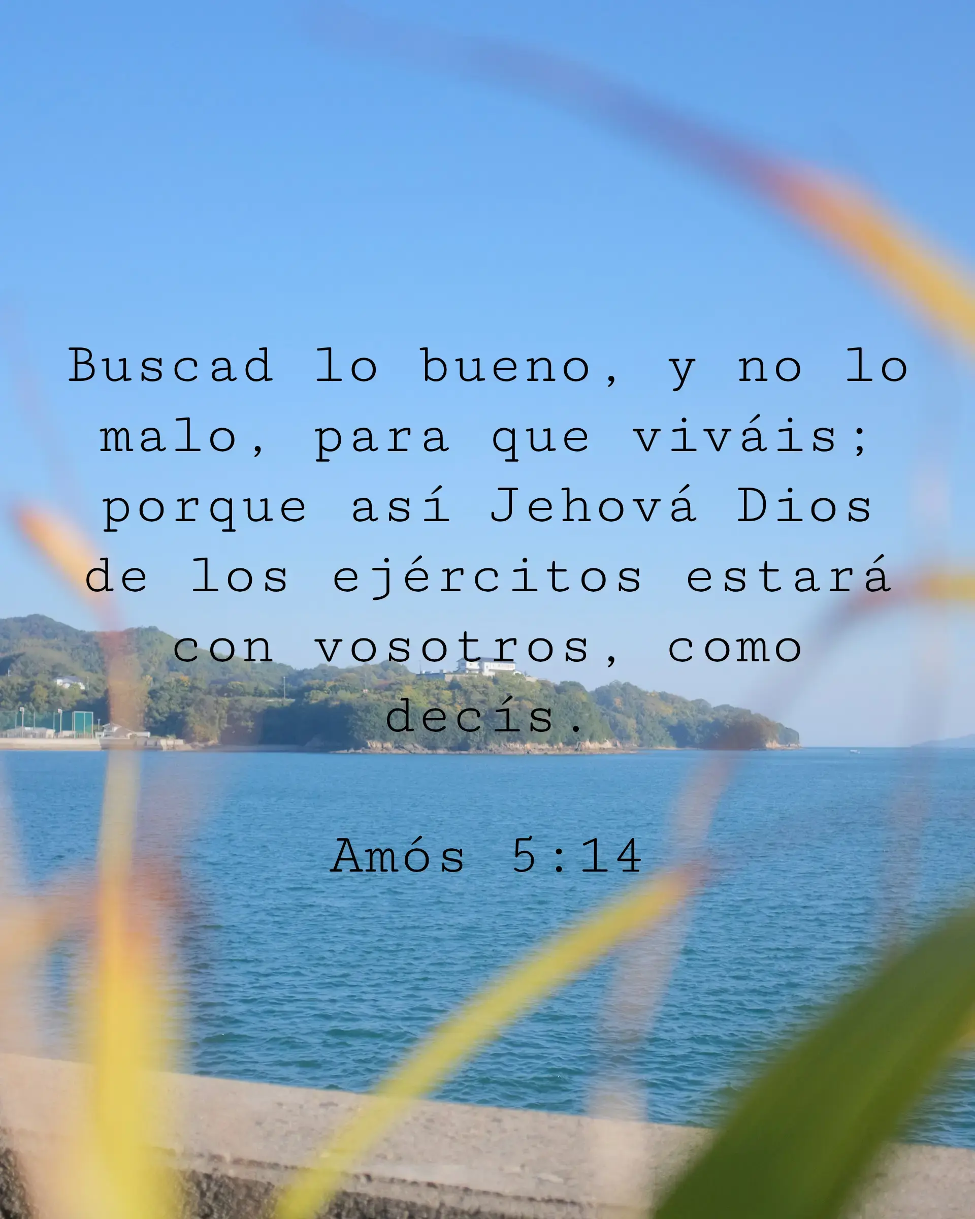 Buscad lo bueno, y no lo malo, para que viváis; porque así Jehová Dios de los ejércitos estará con vosotros, como decís.