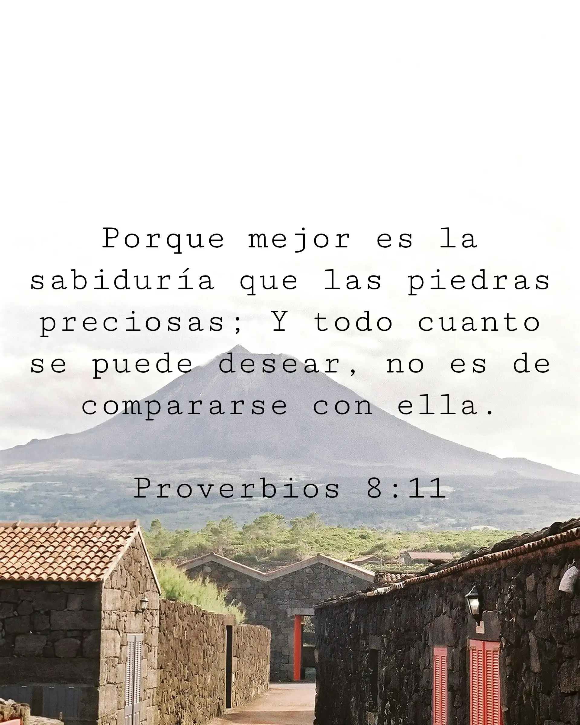 Porque mejor es la sabiduría que las piedras preciosas; Y todo cuanto se puede desear, no es de compararse con ella.