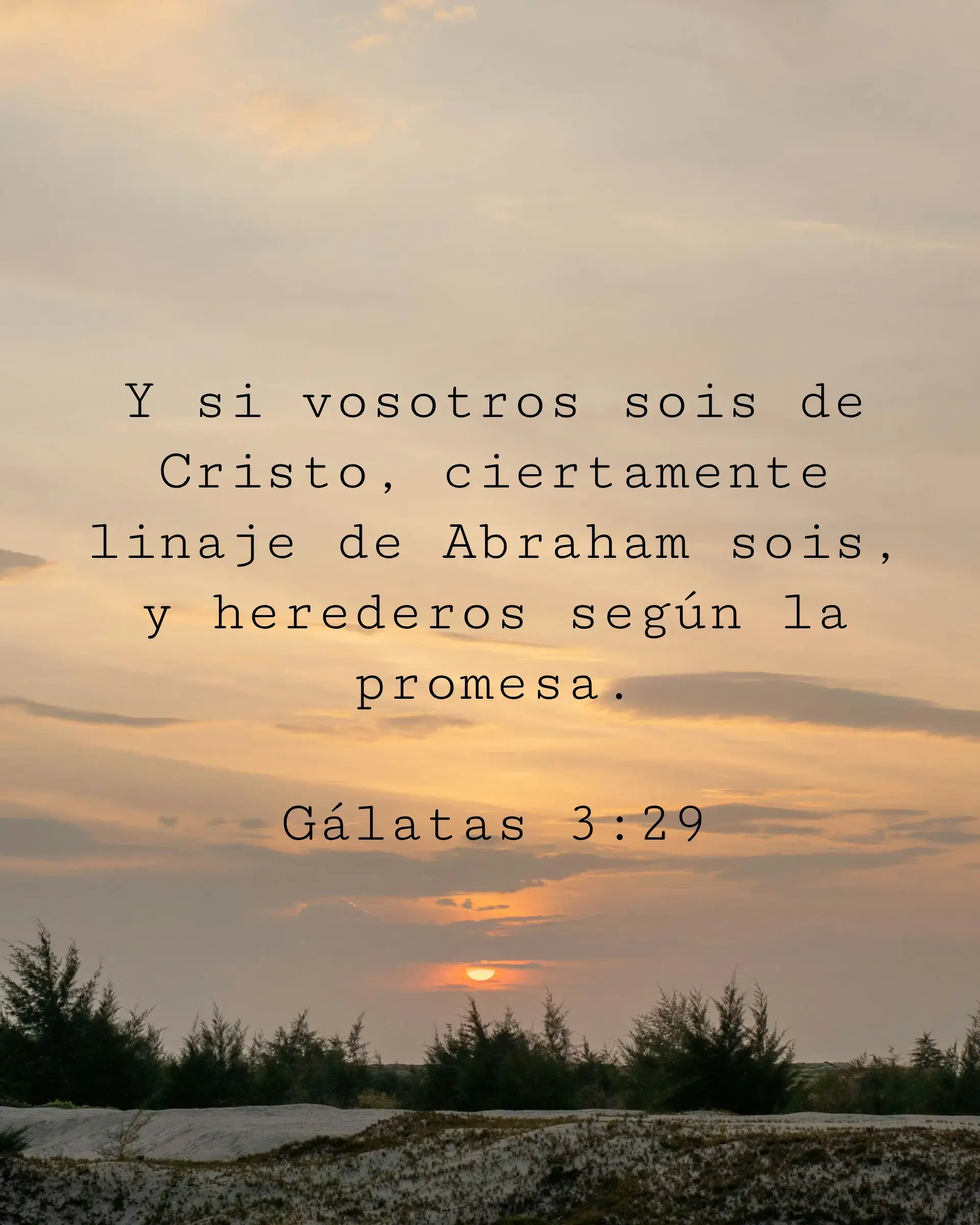 Y si vosotros sois de Cristo, ciertamente linaje de Abraham sois, y herederos según la promesa.