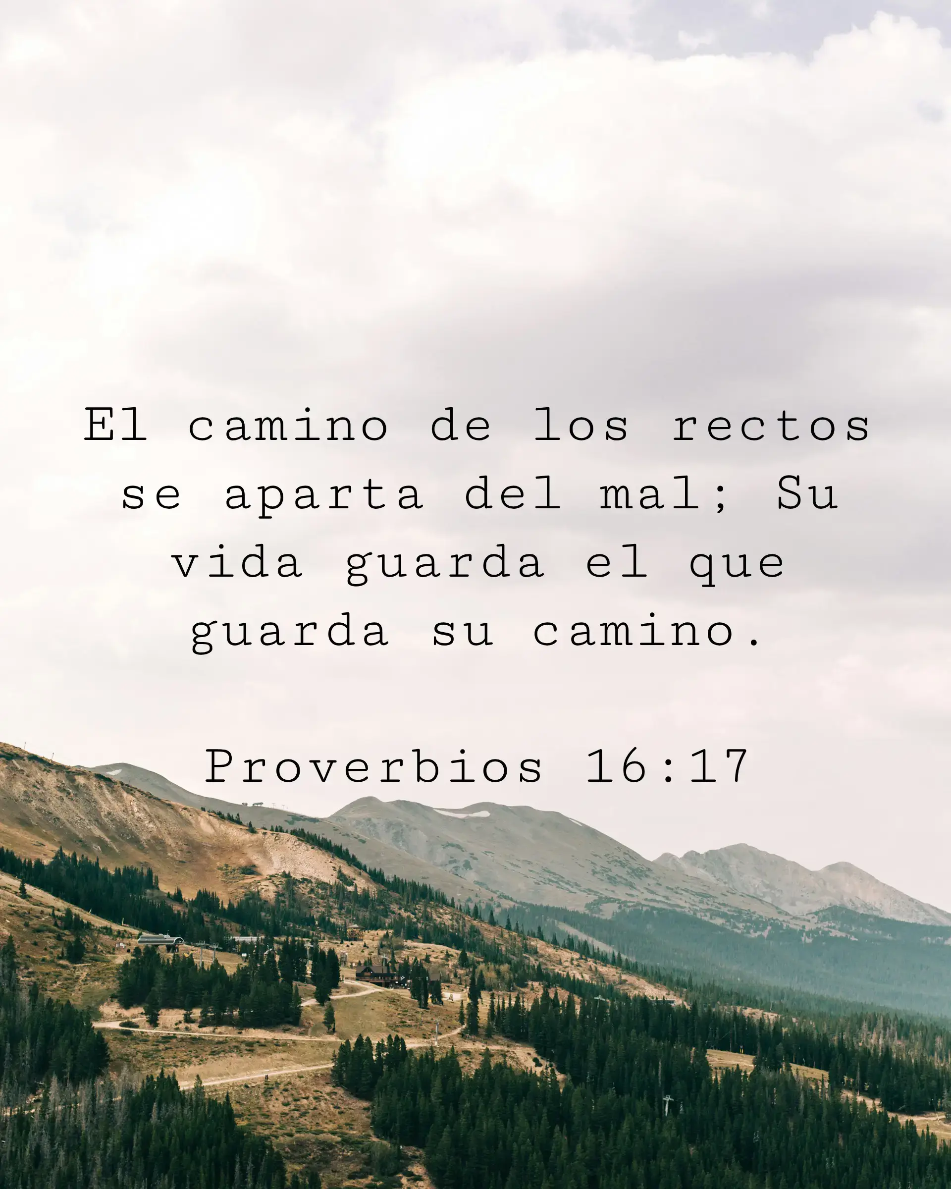El camino de los rectos se aparta del mal; Su vida guarda el que guarda su camino.